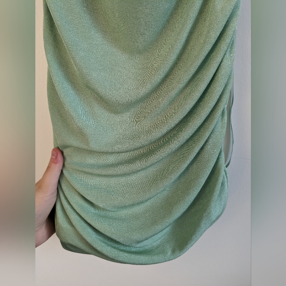 (195) Fresh Look Mini Dress Green Backless - Picture 3 of 4
